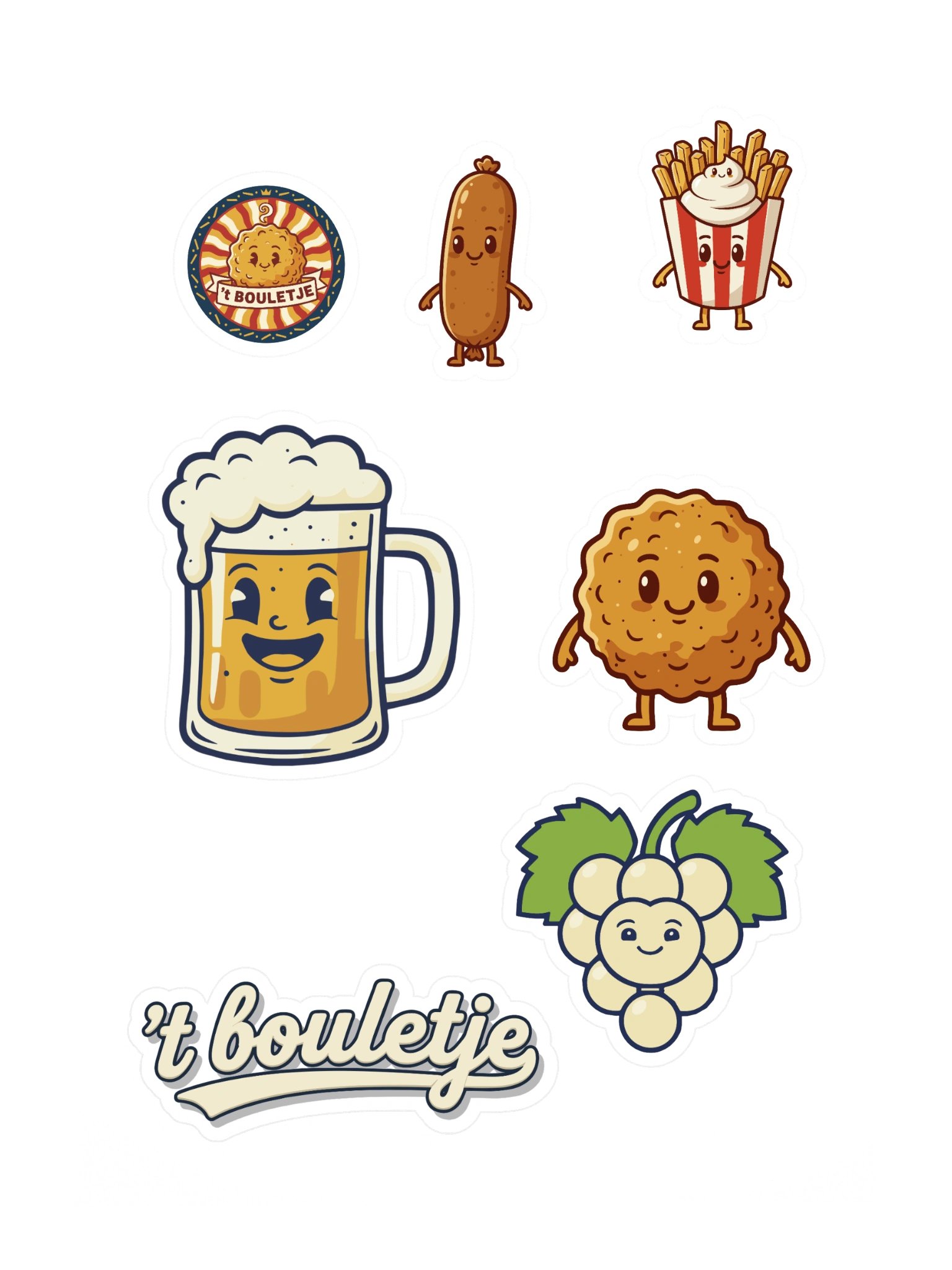 't Bouletje Sticker Sheet - Belgian Frituur Snack Art - Ghent Local Design product image (3)
