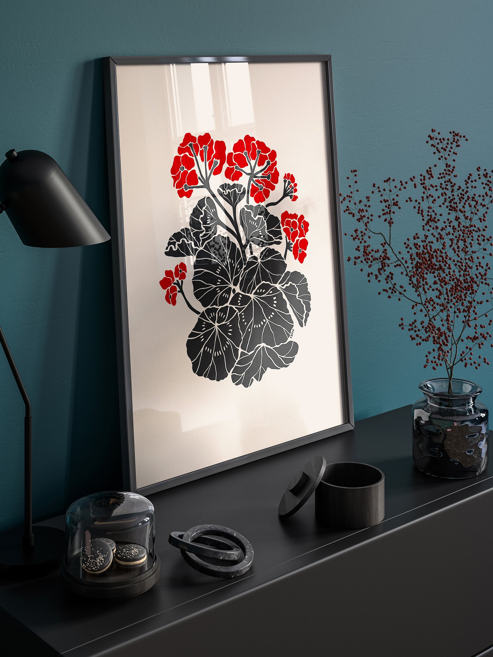 Geranium Flower Art Print, Botanical Poster product image (5)