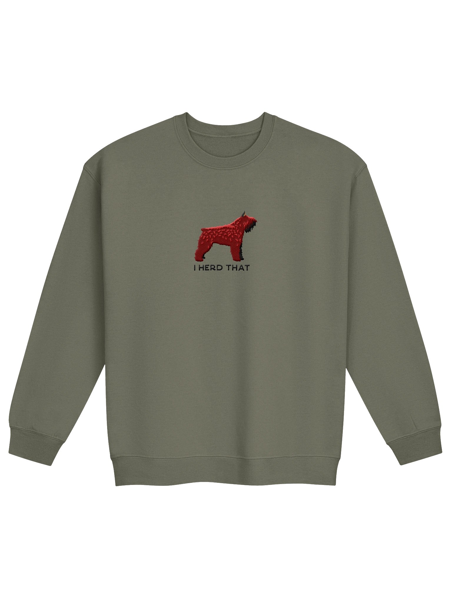 I Herd That Sweatshirt (Embroidered) of a Bouvier Des Flandres(Liver, Cropped Ears) product image (4)