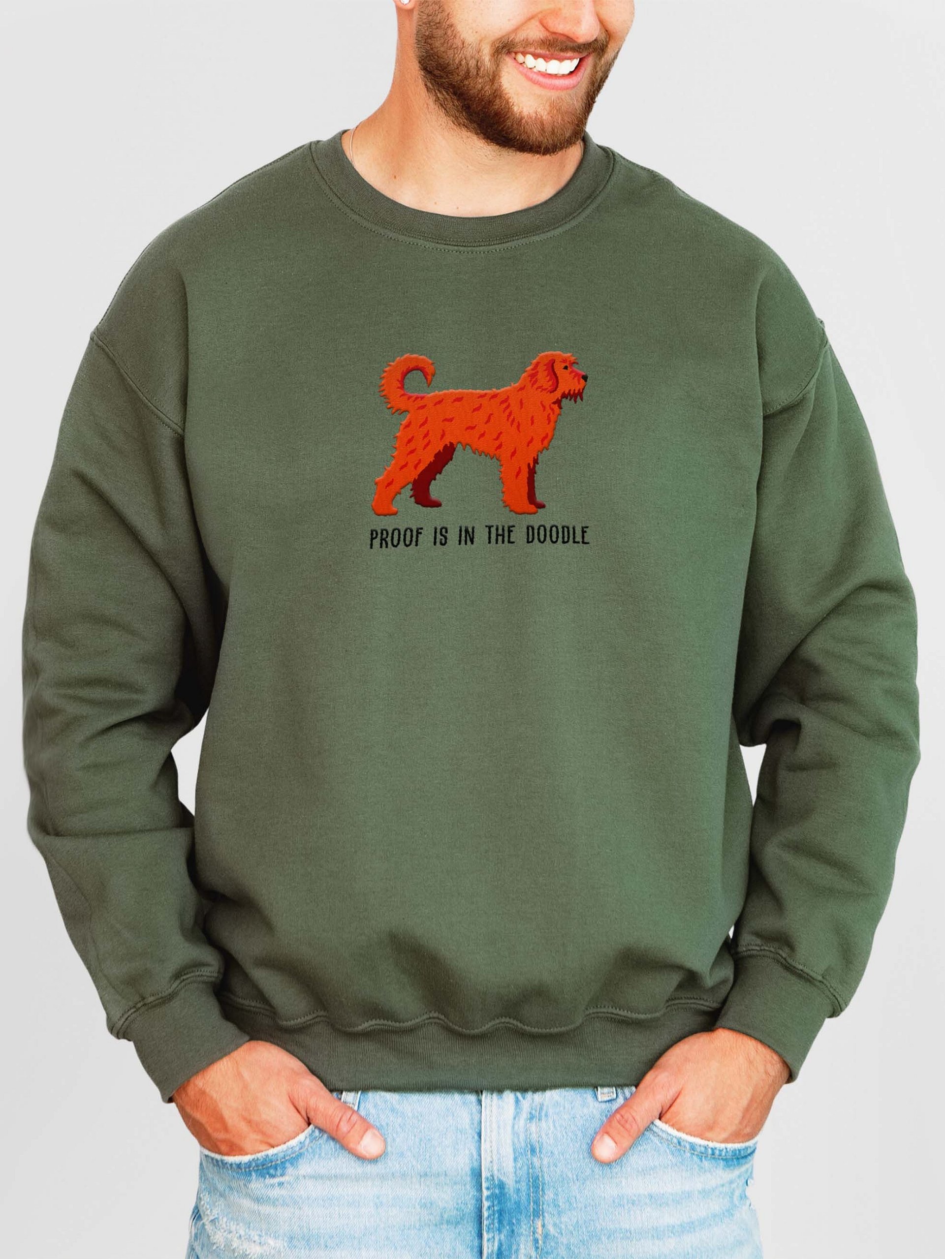 Proof Is in the Doodle Sweatshirt (Embroidered) of a Doodle Dog (Red) product image (2)