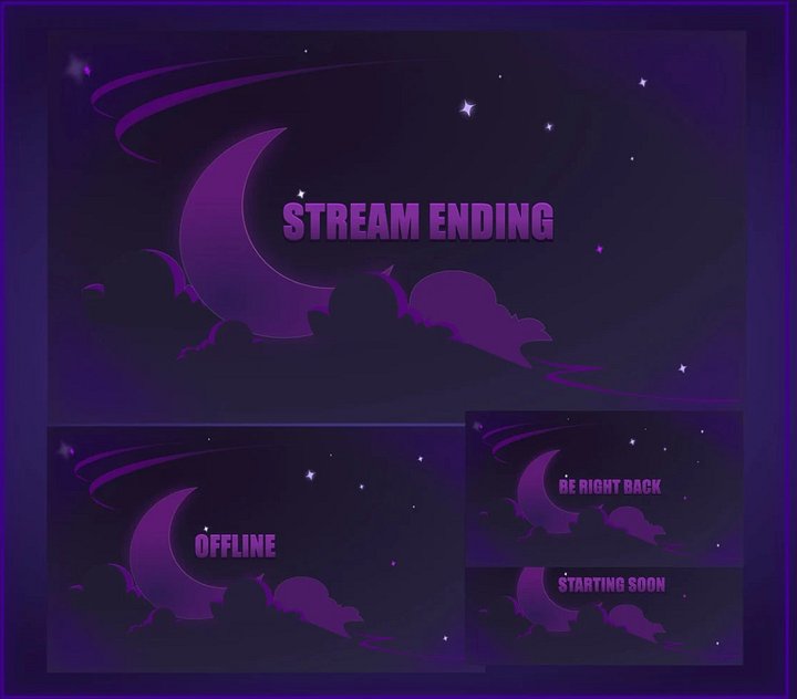 GOTHIC VTUBER STREAM OVERLAY ANIMATED - VTUBER PACK ANIMATED - GOTHIC CELESTIAL STREAM OVERLAY ANIMATED product image (2)