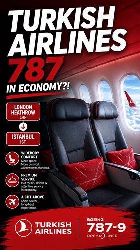 Today, I’m flying from London Heathrow to Istanbul on @turkishairlines flight TK1980 — in economy class, on a widebody Boeing...