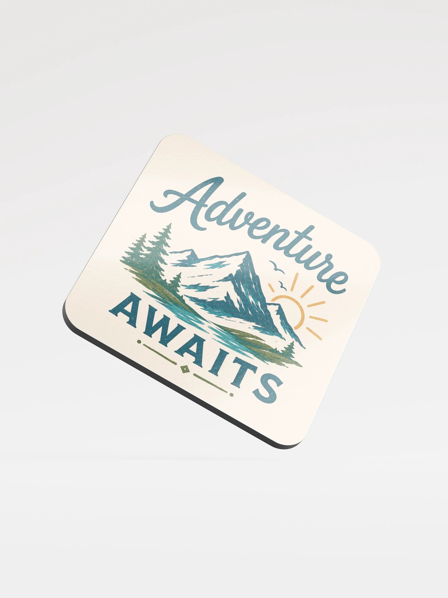 Adventure Awaits Retro Camping Cork Coaster product image (1)