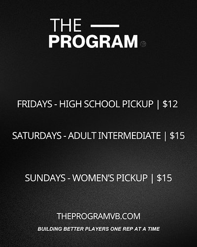 One schedule. Three communities. One home for volleyball. 🏐

Fridays are for high school players.
Saturdays are for adult int...