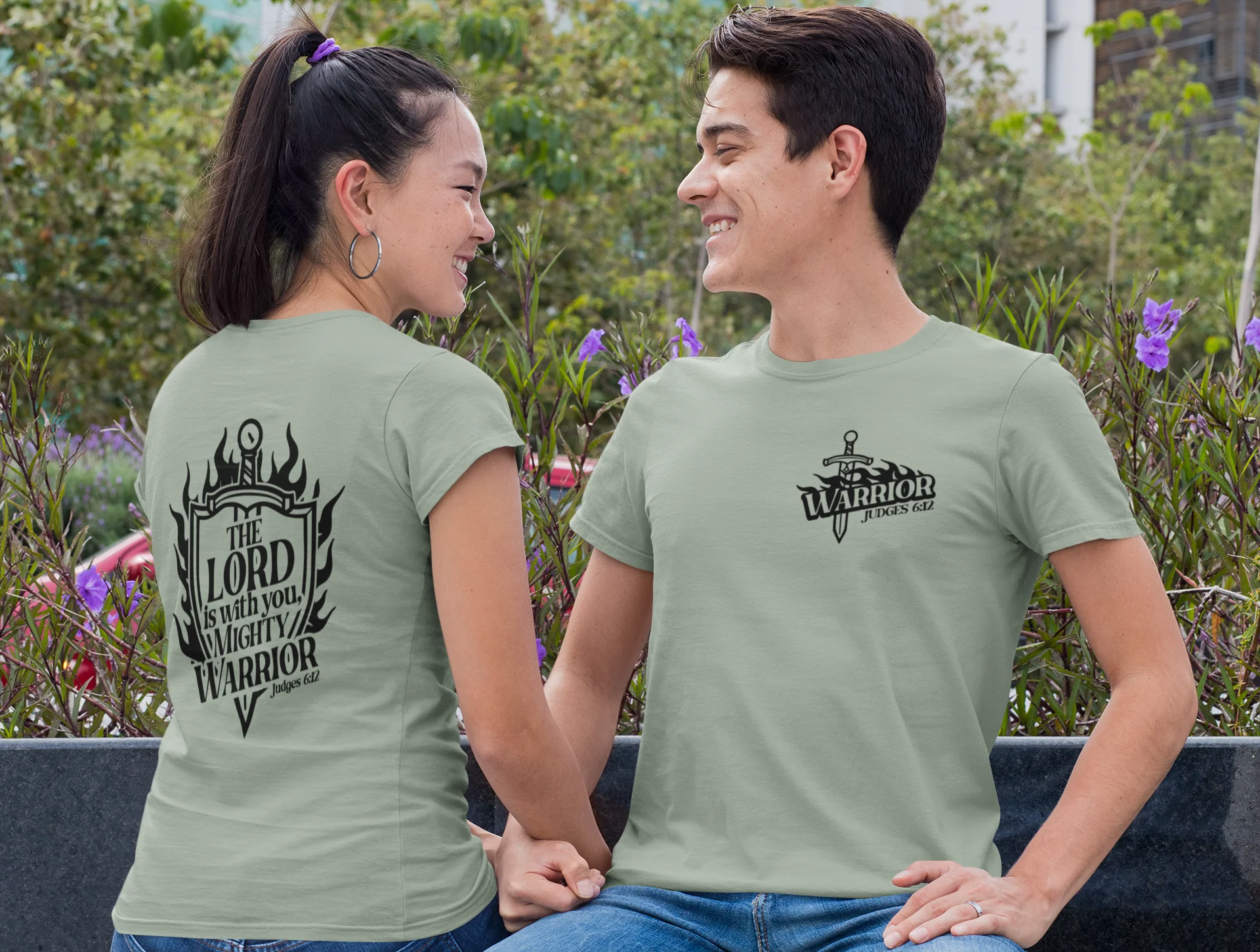 The Lord is With You Mighty Warrior Garment-Dyed T-Shirt product image (1)