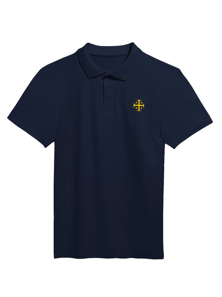 100% Cotton Gold Jerusalem Crusader Cross Polo product image (1)