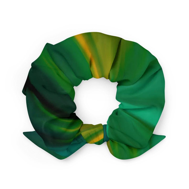 Green and Yellow Abstract Hair Scrunchie product image (2)