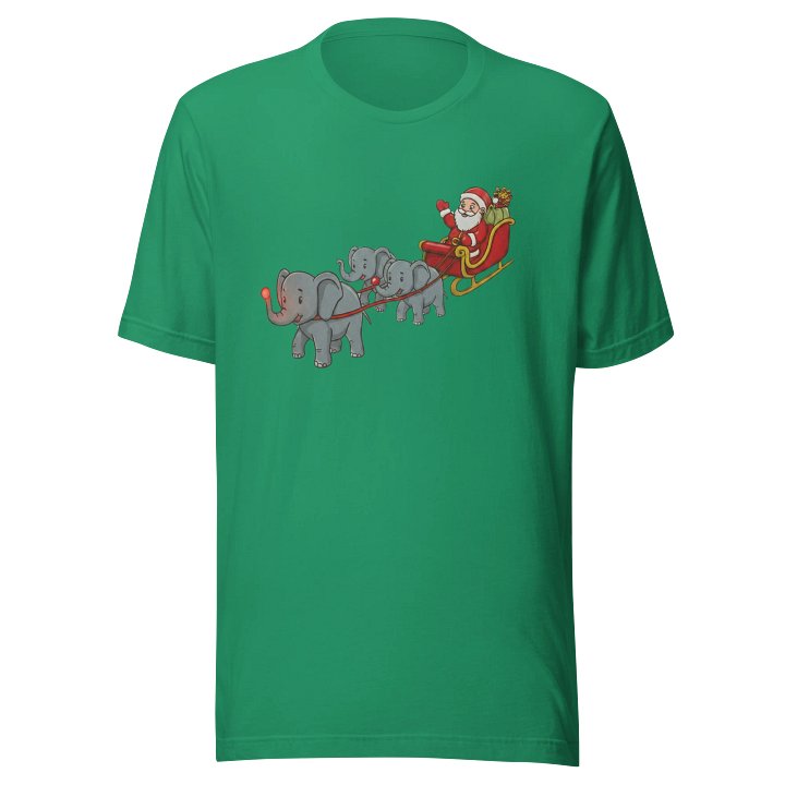 Elephant Sleigh Ride Holiday T-Shirt product image (2)