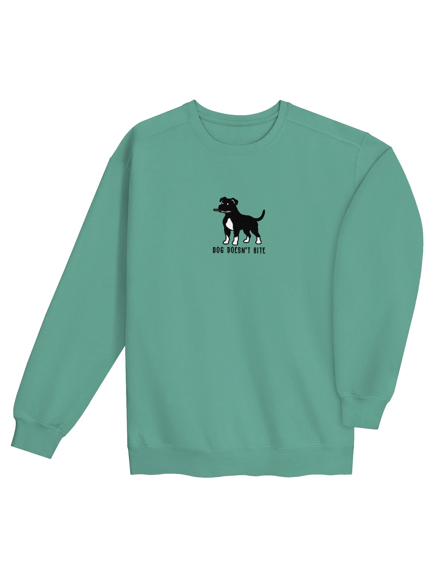 Dog Doesn't Bite Funny Chibi-Style Embroidered Premium Sweatshirt for Pit Bull Terrier(Black) Owners product image (28)