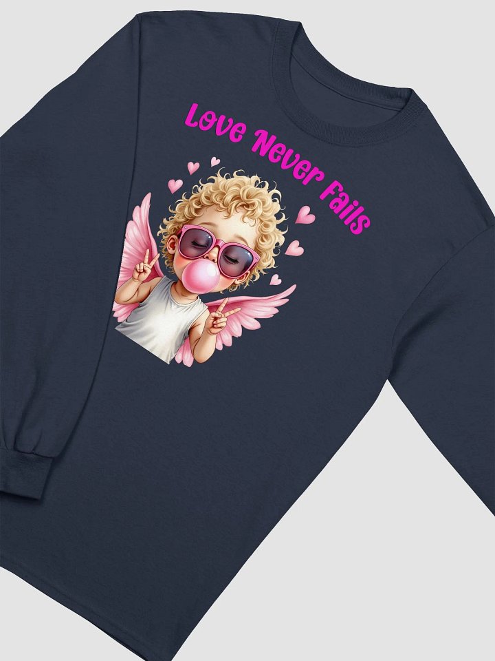 Love Never Fails Valentine Retro Cupid Valentine's Day Long Sleeve Shirt product image (37)