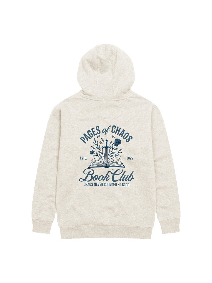 Pages of Chaos Book Club Hoodie (Front Logo, Light) product image (5)