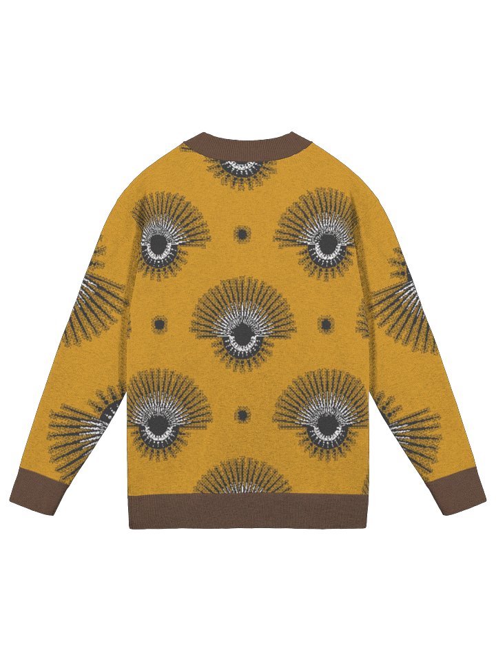 Yellow Abstract Tribal Print Down Cardigan product image (6)