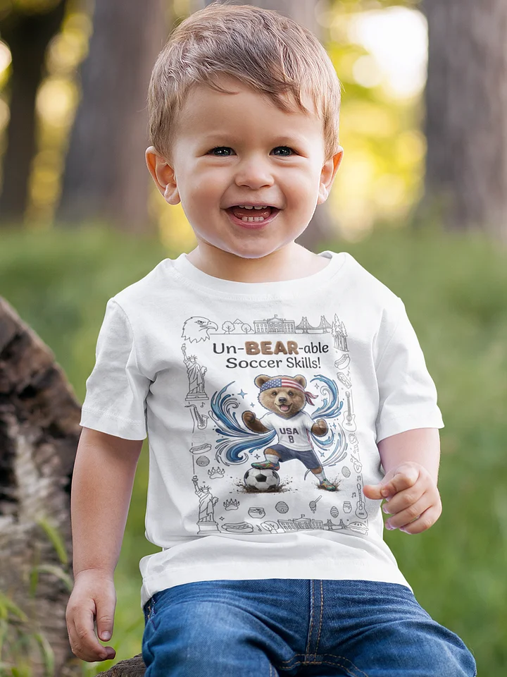 USA Soccer Bear Kids T-Shirt - Un-BEAR-able Soccer Skills product image (10)