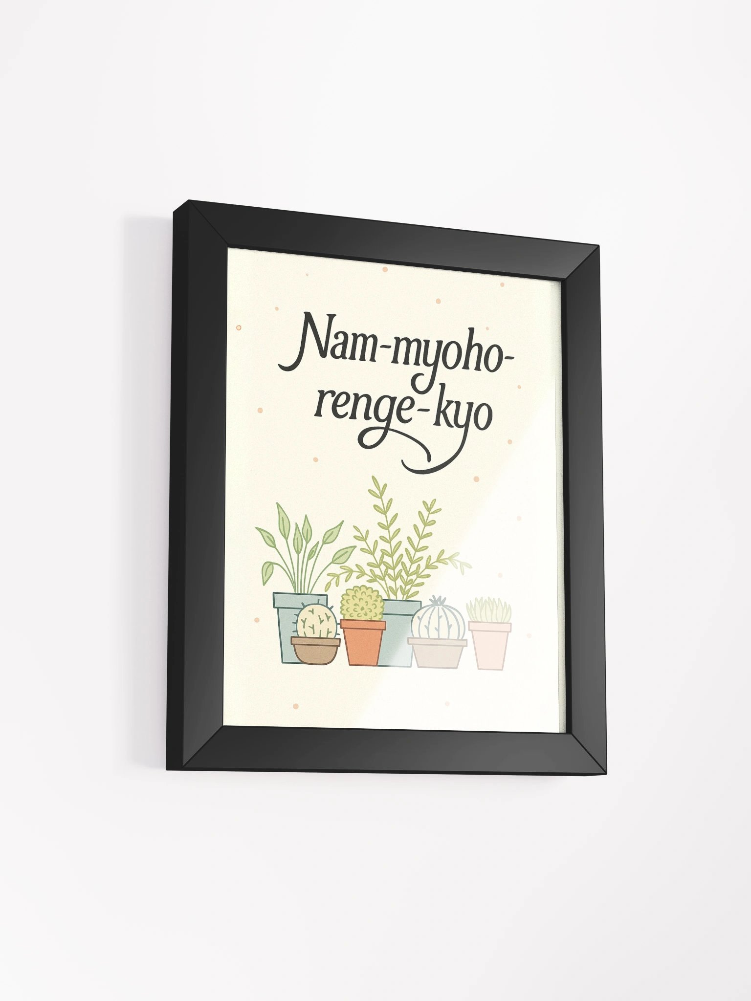 Nam-myoho-renge-kyo Framed Wall Art – Peaceful Botanical Poster for Nichiren Buddhism Practice product image (2)