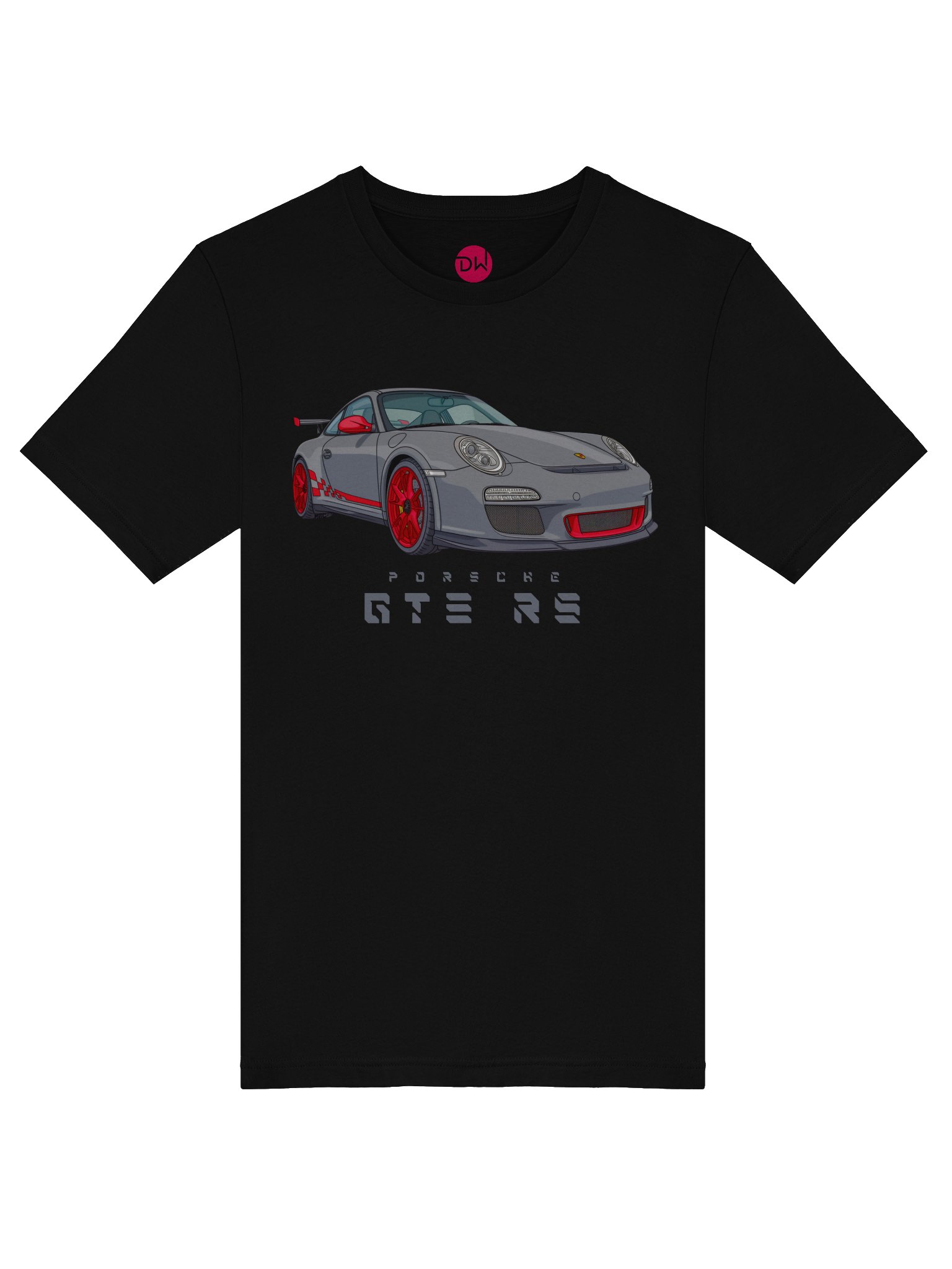 Grey Porsche GT3 RS Shirt (Retro, Sketch, Silhouette) product image (42)
