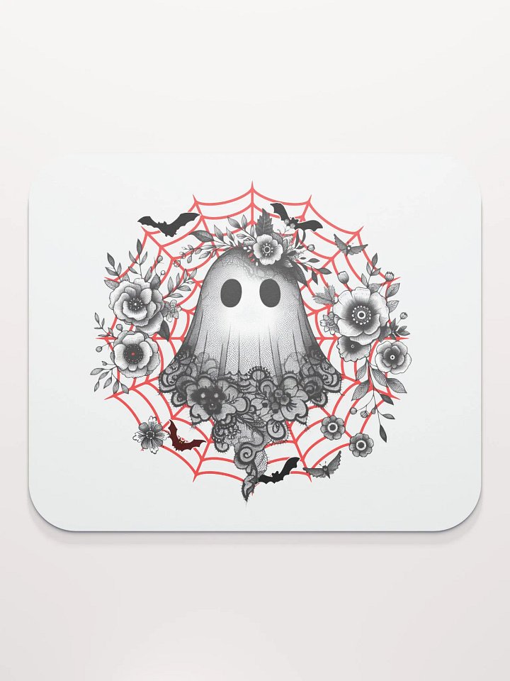 Lacey Ghost Gothic Floral Mouse Pad product image (2)