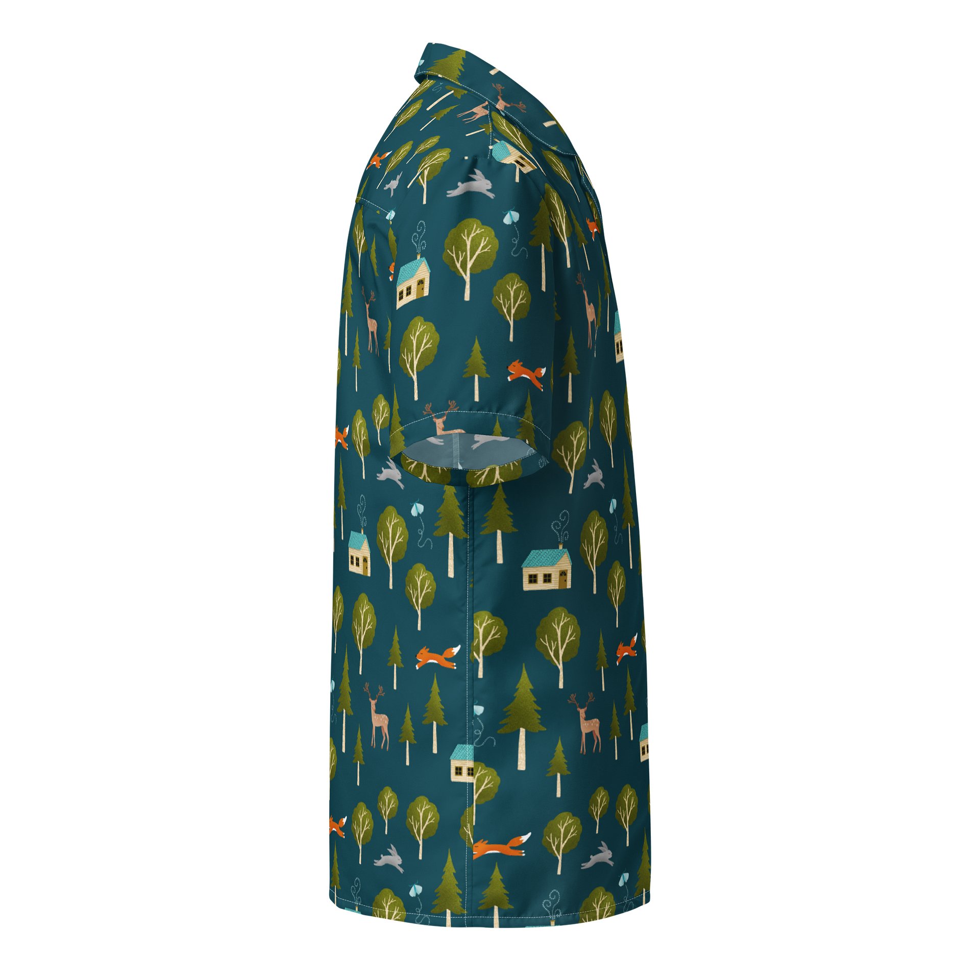 Cozy Cabin and Forest Animals Hawaiian Shirt product image (4)
