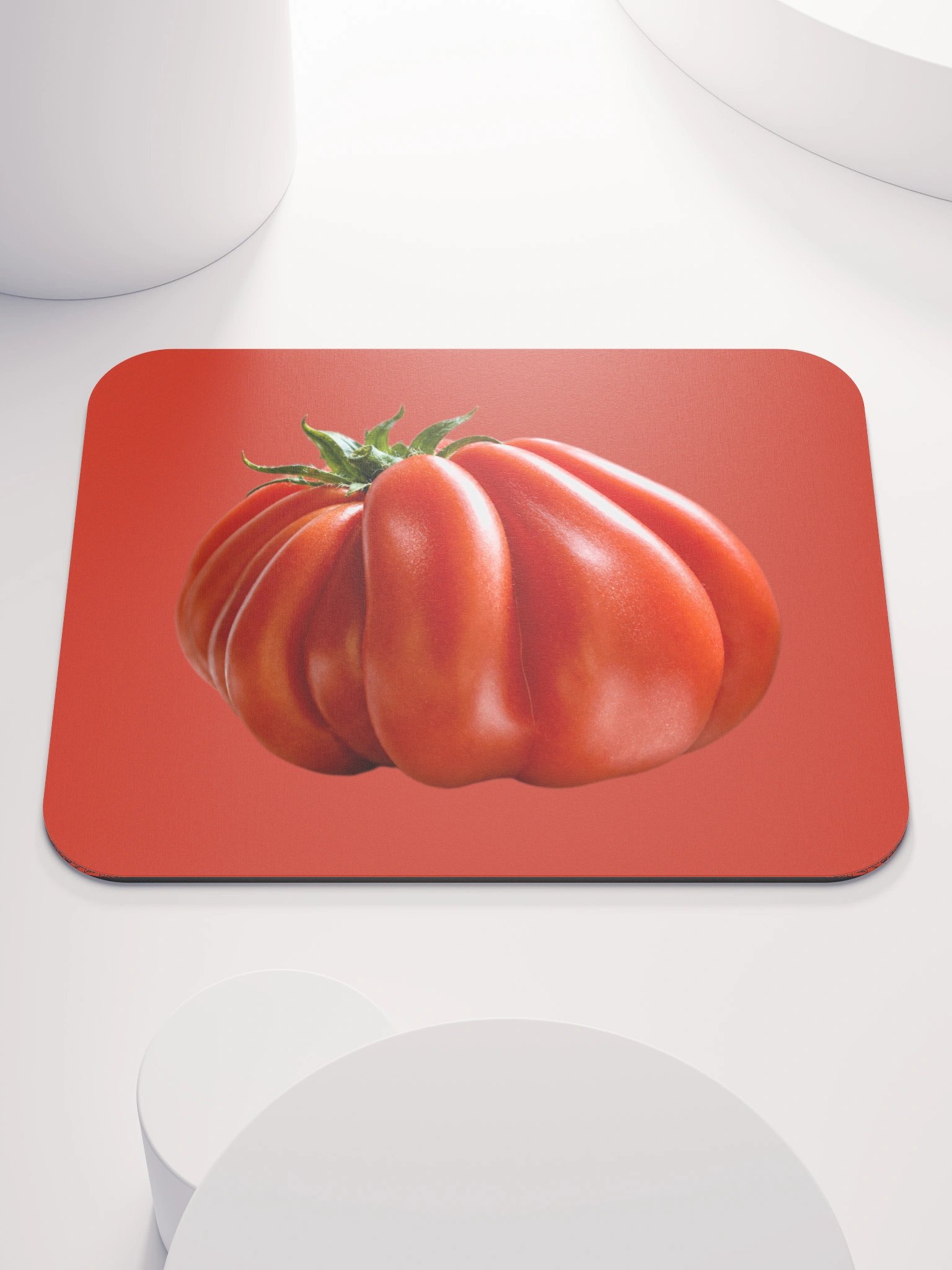 Heirloom Tomato Mouse Pad | Bold Red Monochrome Desk Mat from Original Photo product image (1)