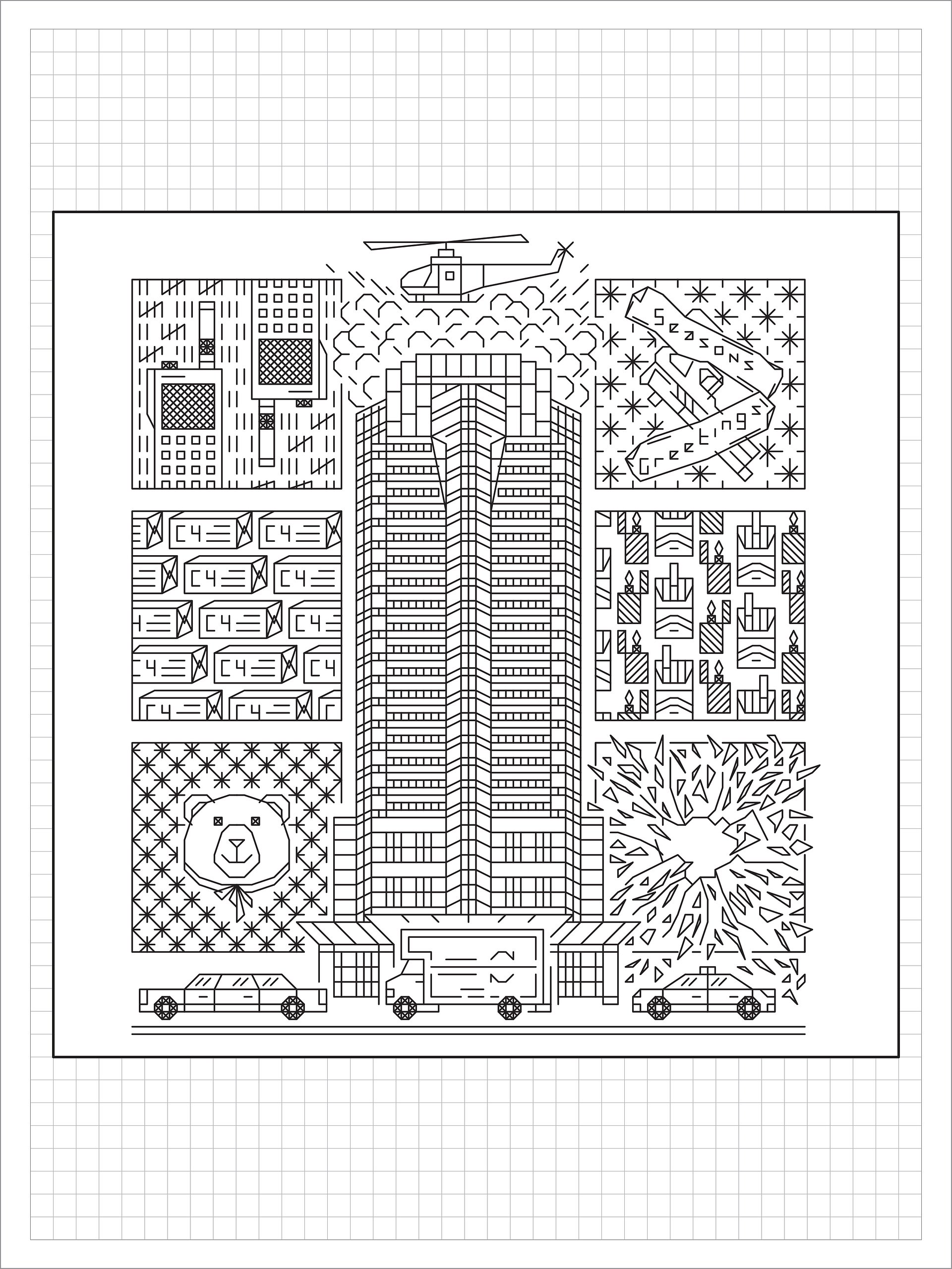 Yippee Ki-Yay • Blackwork Cross Stitch Pattern • PDF Digital Download product image (1)