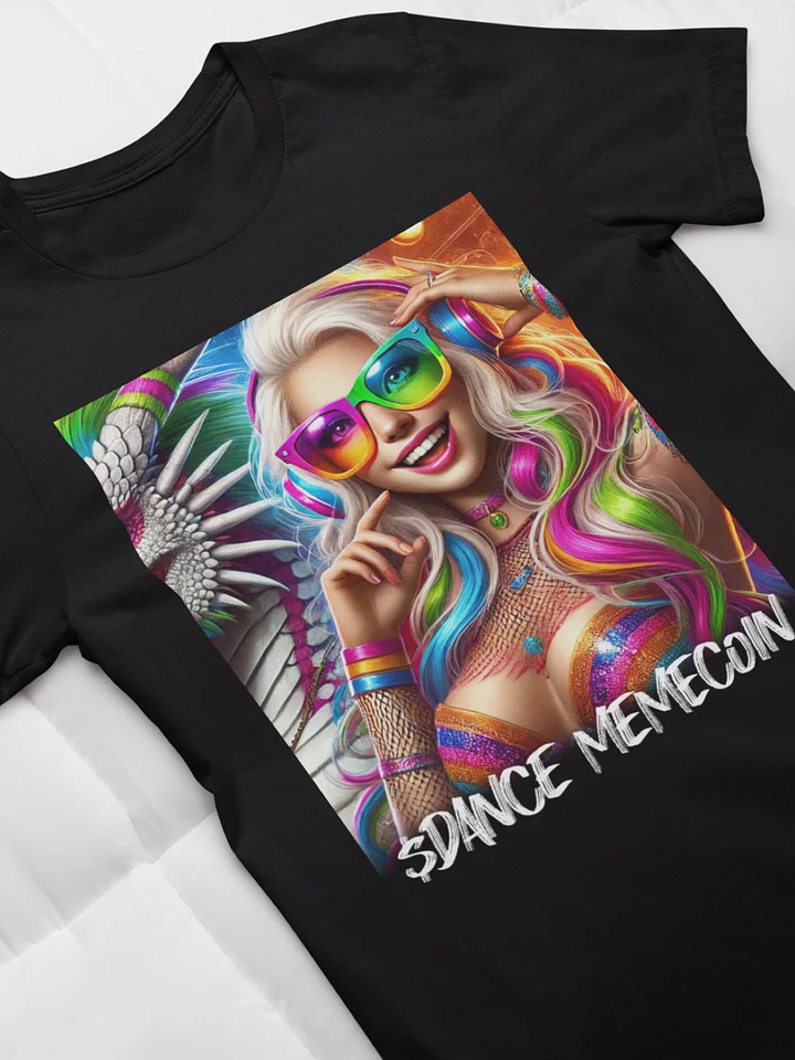DISCO BLONDIE - DANCE MEMECOIN - PREMIUM TEE - BLACK product image (1)