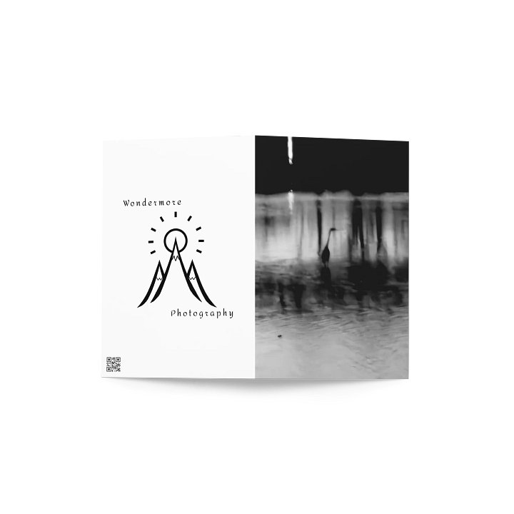 Blue Heron Black and White Greeting Card (blank) product image (2)