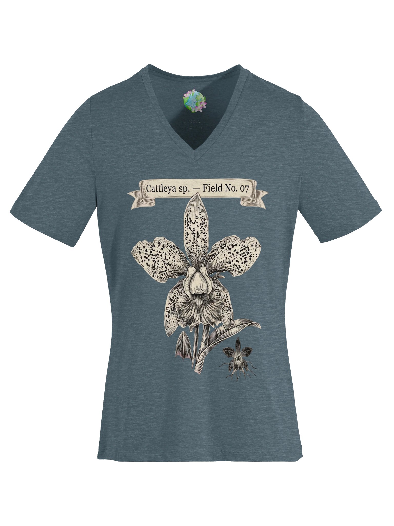 Cattleya Species Field No 7 v-neck t-shirt product image (1)
