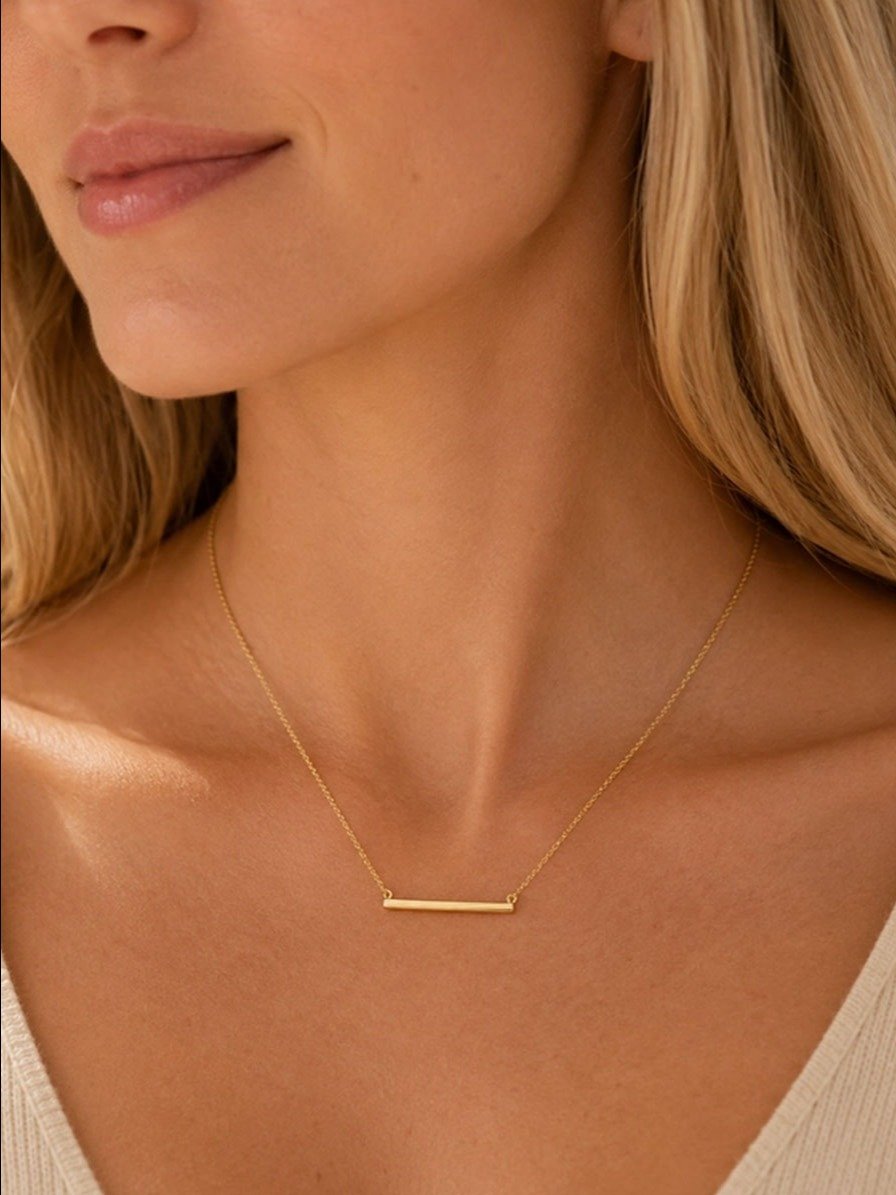 18K Gold Dipped Bar Necklace product image (2)