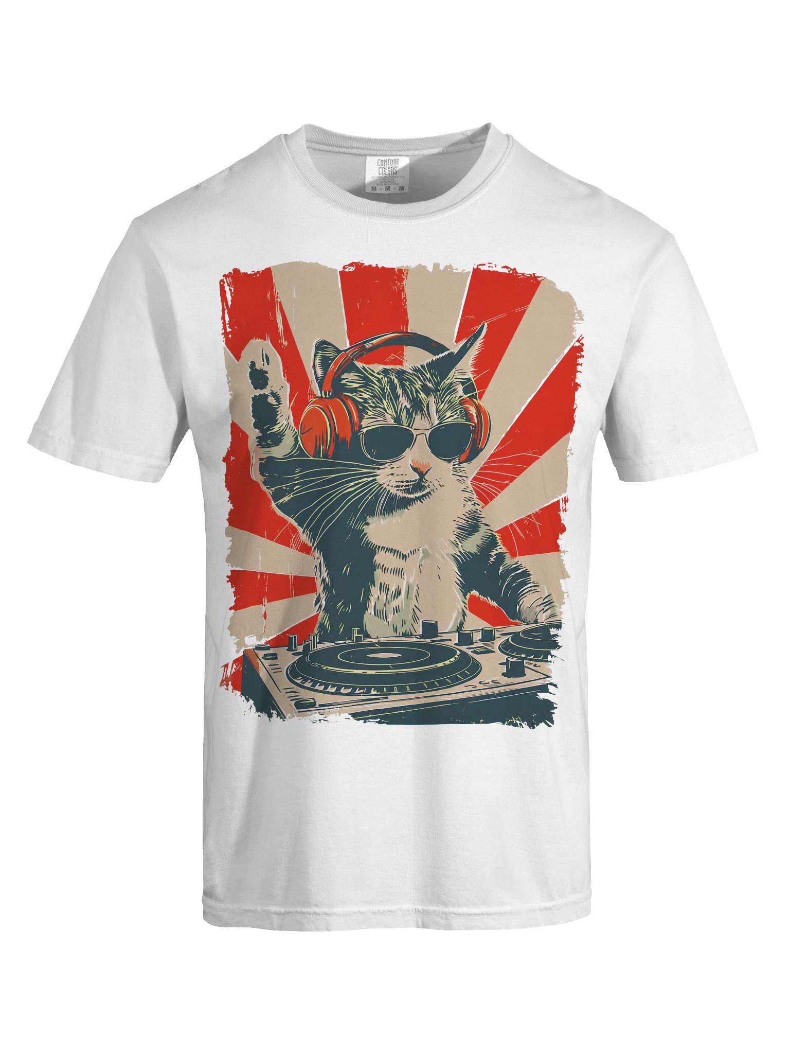 Music Cat Shirt, Comfort Colors DJ Cat Graphic Tee, Funny Cat Lover T-Shirt, Retro Graphic Tee, Unisex product image (67)