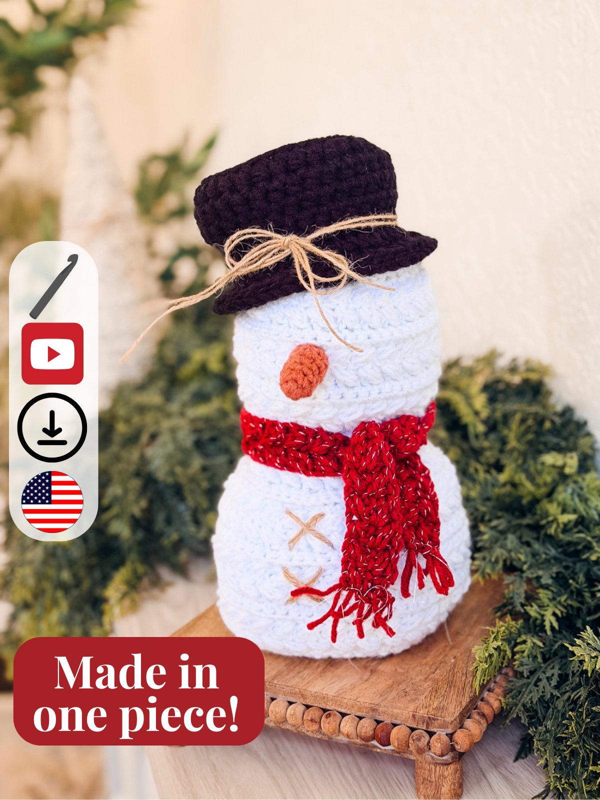 Wheat Stitch™ Snowman Crochet Pattern product image (1)