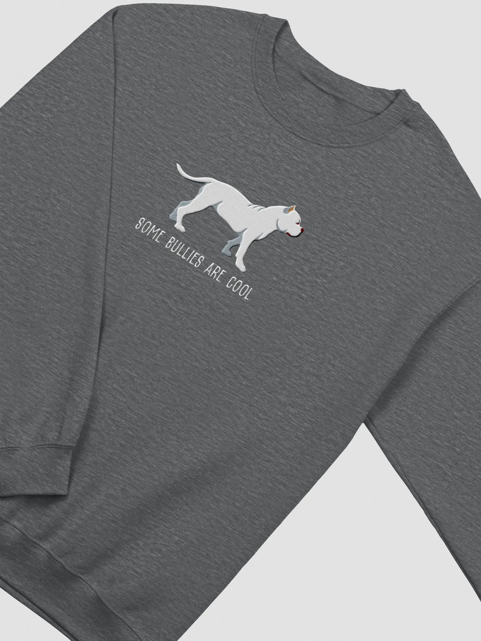 Some Bullies Are Cool Sweatshirt (Embroidered) of an American Bully(White) product image (6)