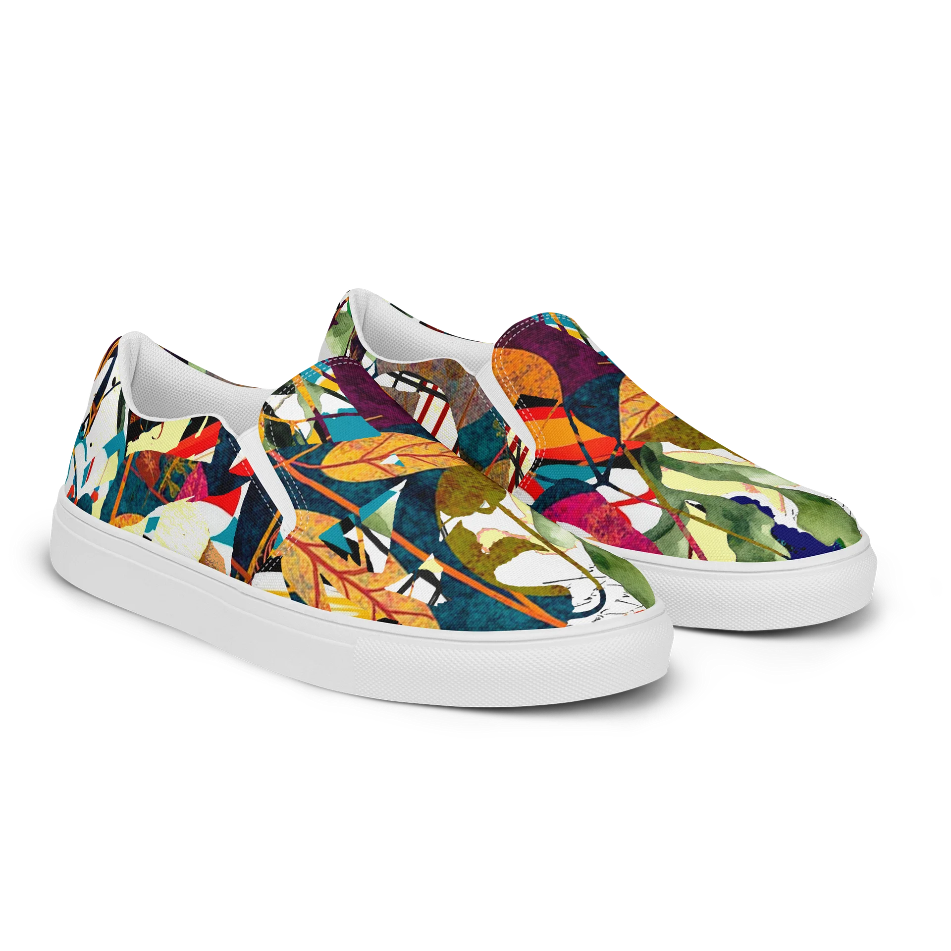 Vibrant Abstract Floral Slip-On Canvas Shoes product image (2)
