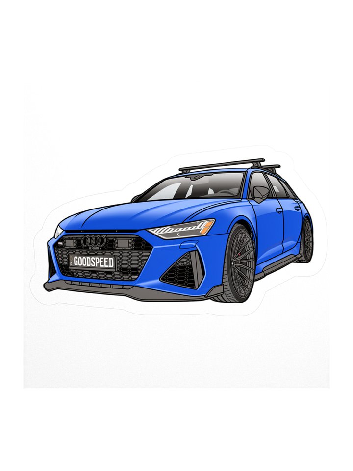 Ultra Blue Audi RS6 Avant Sticker (Retro, Sketch, Silhouette) product image (1)