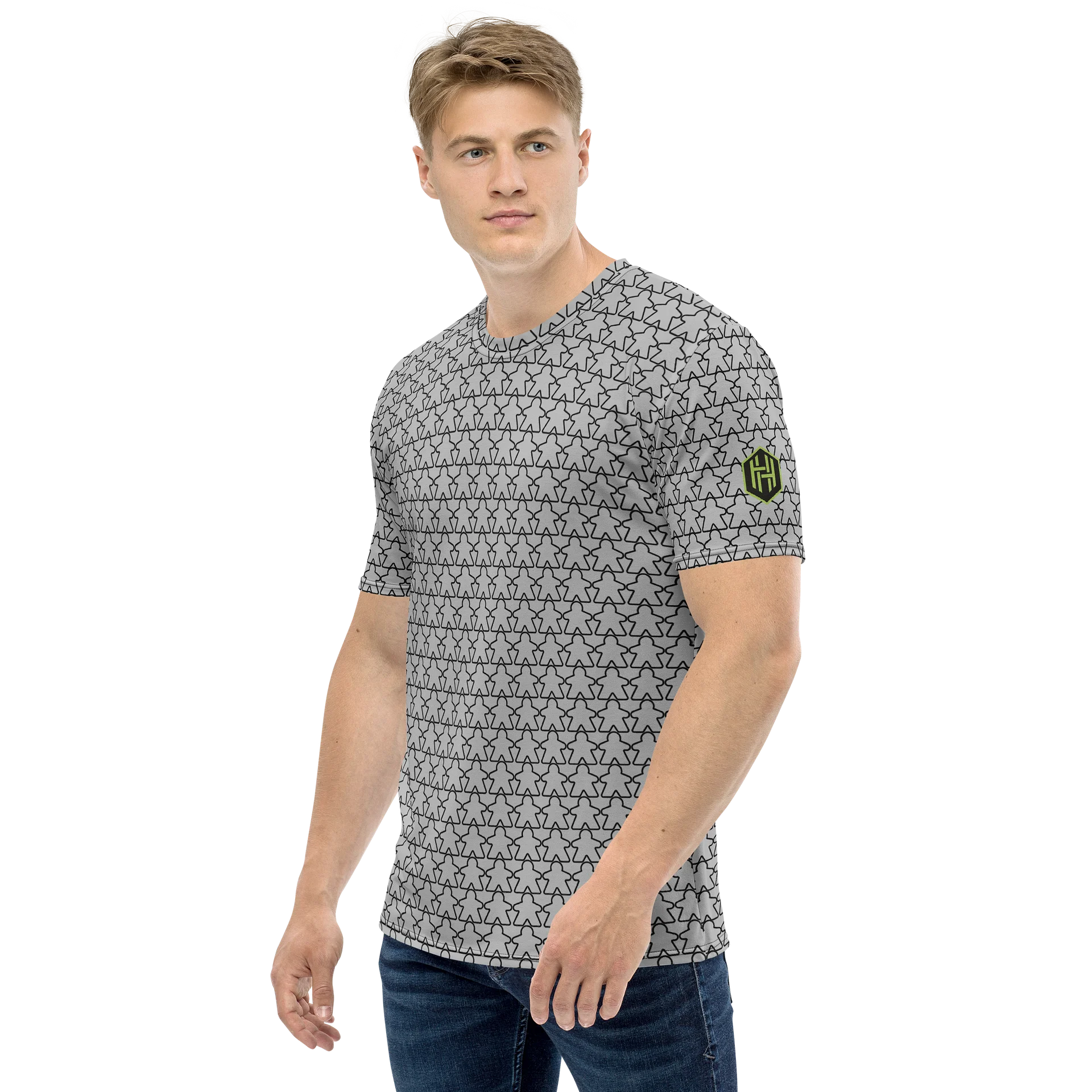 The All-Over Meeple T-Shirt - Grey product image (2)