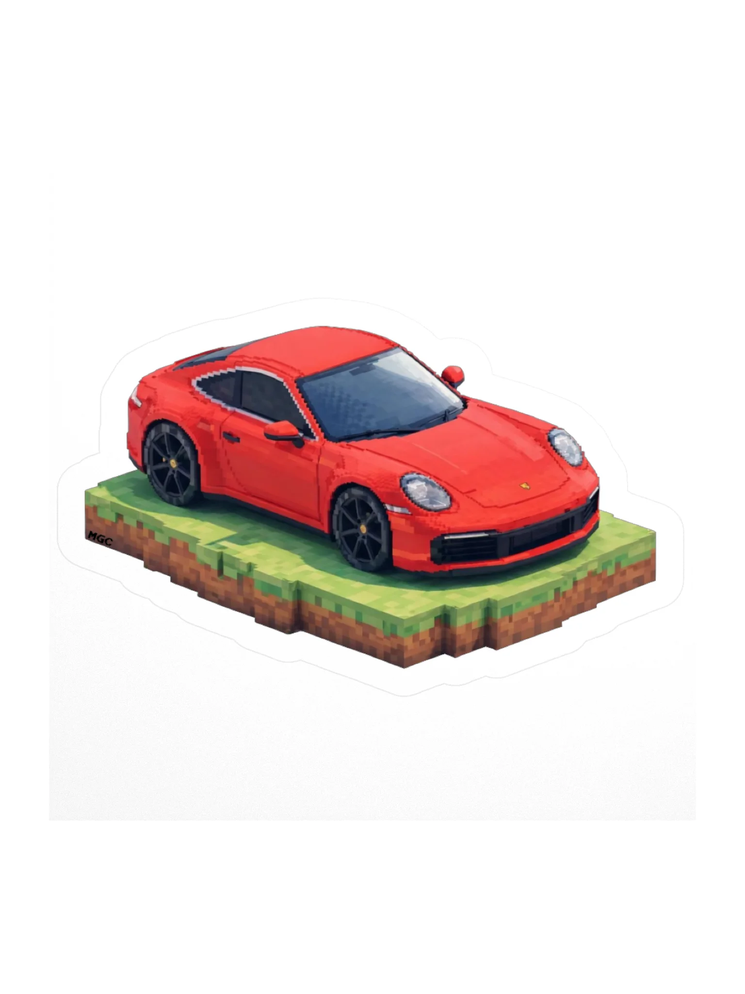 Red Porsche 911 Carrera Sticker (Pixel, Retro, Minecraft) product image (3)