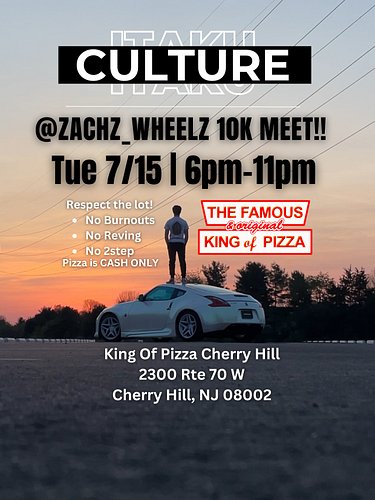 Bringing back the King of Pizza nights and to start it off on July 15th we are celebrating @zachz_wheelz hitting 10K FOLLOWER...