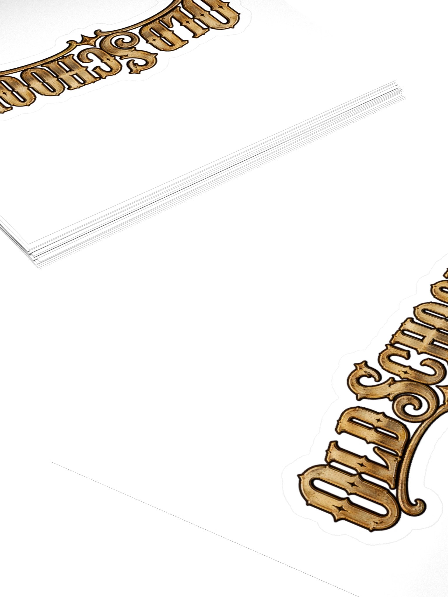 Old School Gold Vintage Kiss Cut Sticker product image (13)