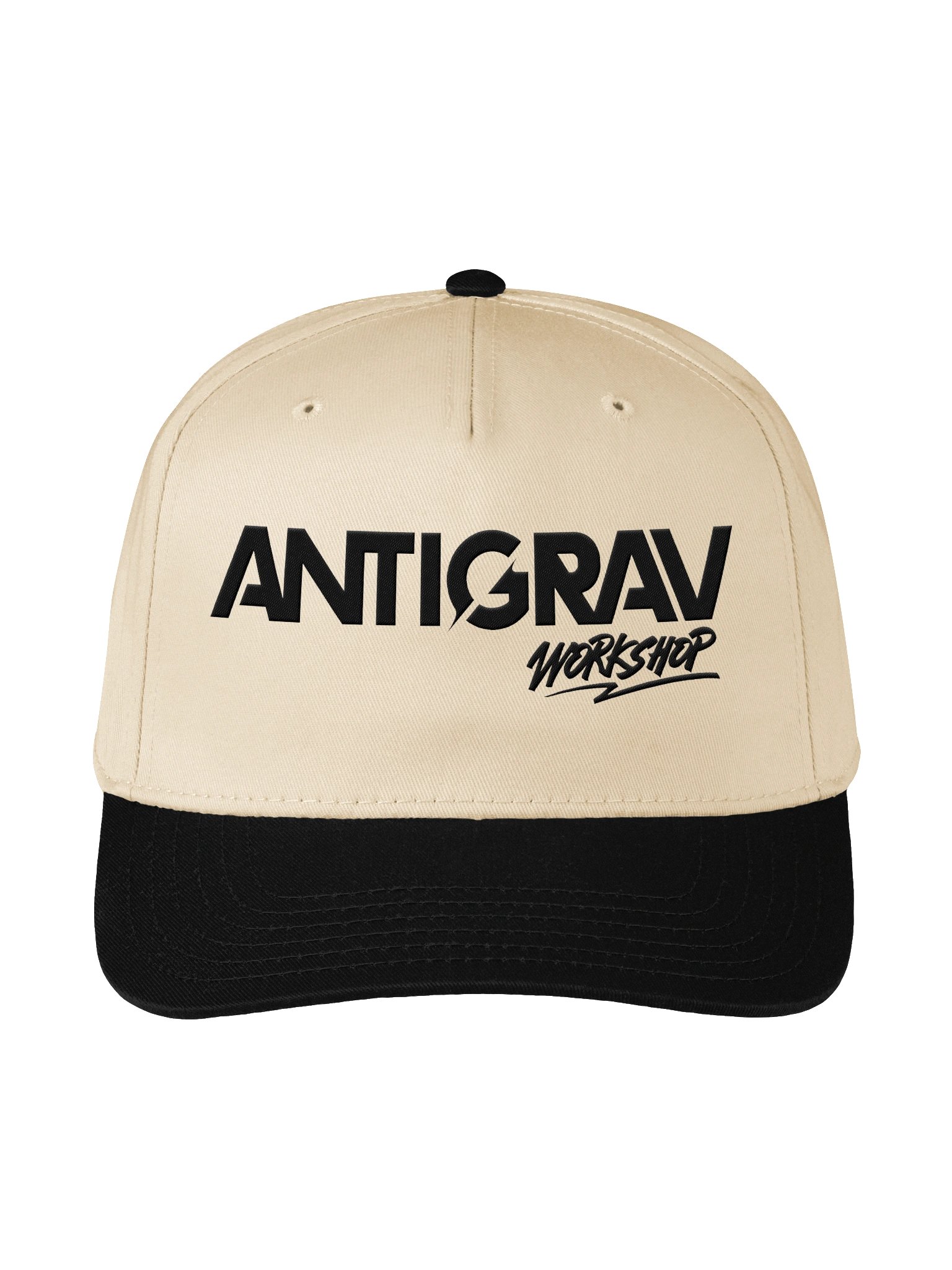 Antigrav Workshop Mid-Profile Baseball Cap | Embroidered Two-Tone Hat | Black/Natural product image (2)