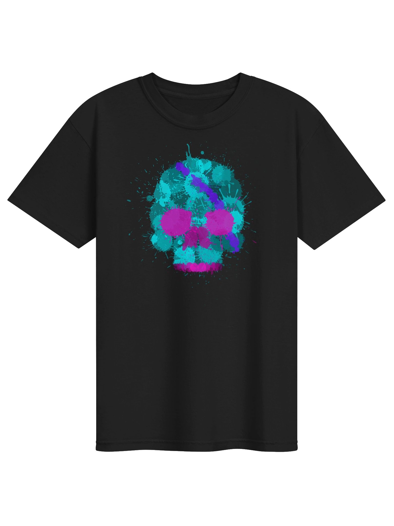 Teal Splatter Skull Tee product image (17)