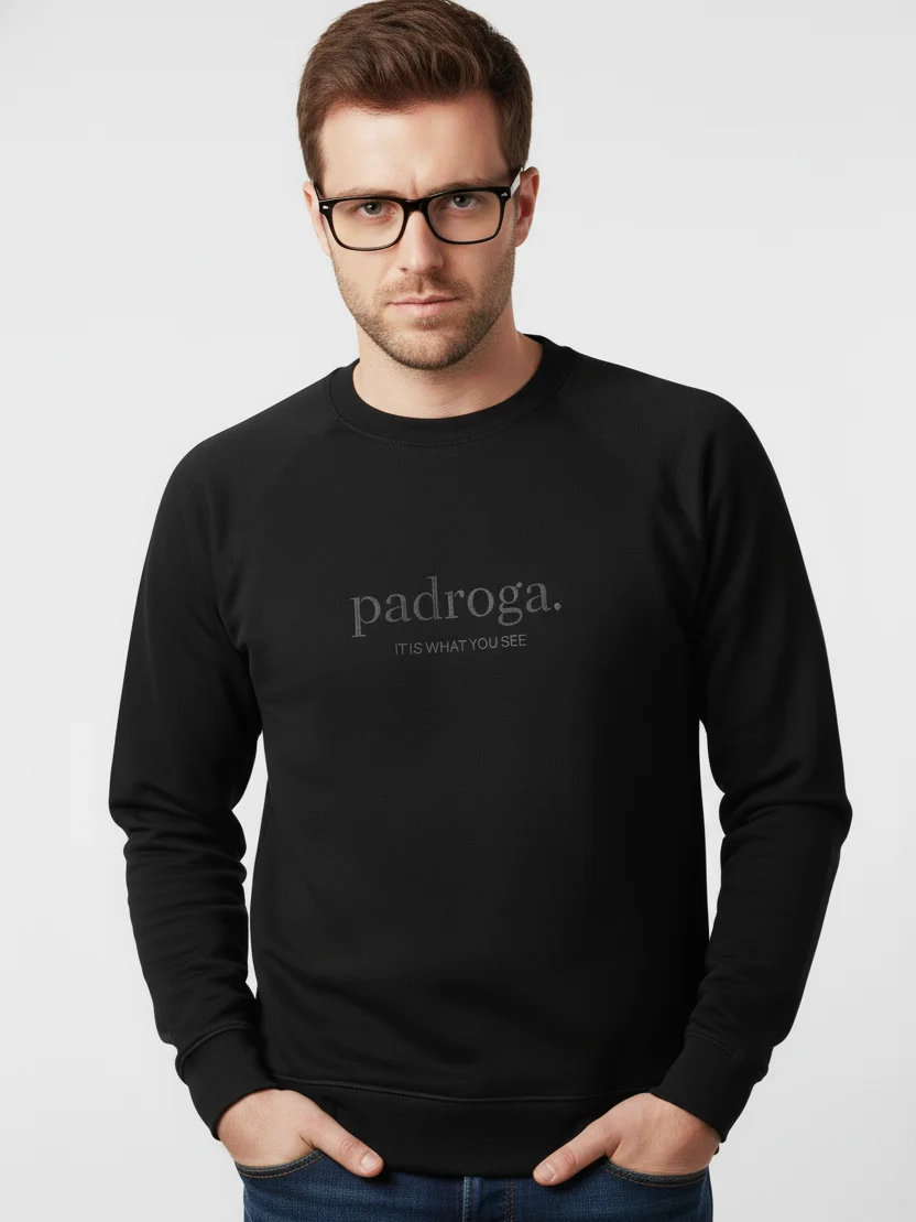 padroga. essentials black embroidered logo product image (6)