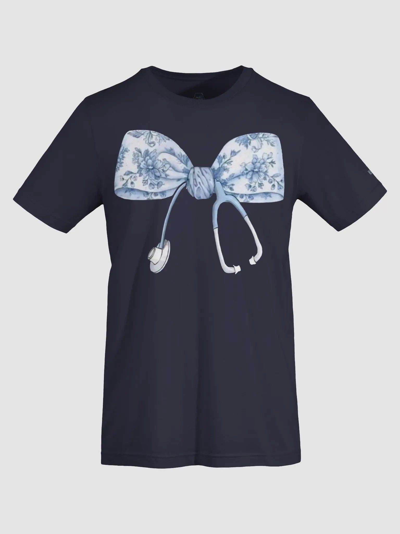 NSLB Custom Floral Stethoscope Bow Tee product image (41)