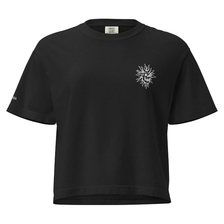Embroidered Disco Skull Boxy Tee - Dark product image (1)