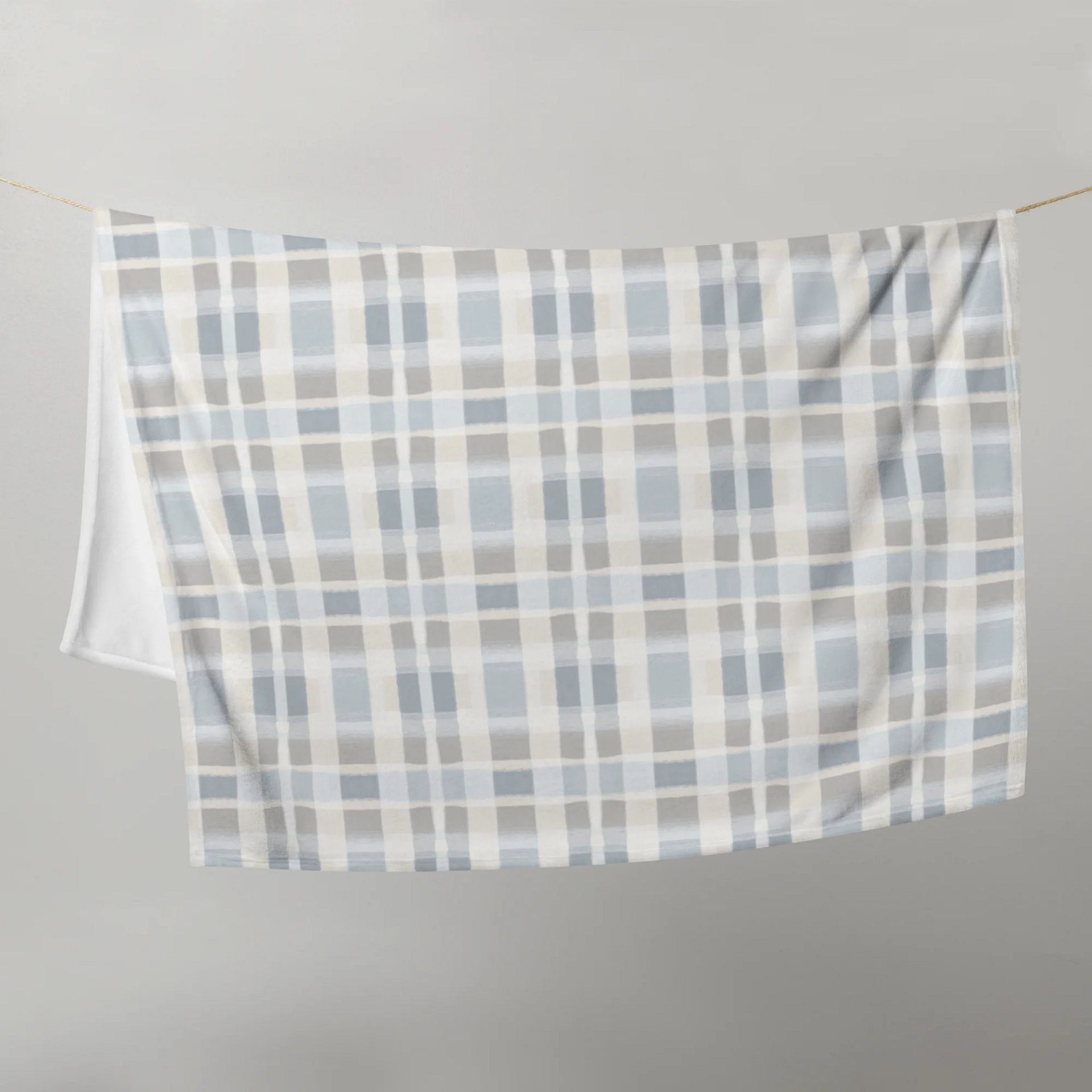 Slate Blue Winter Plaid Throw Blanket product image (4)