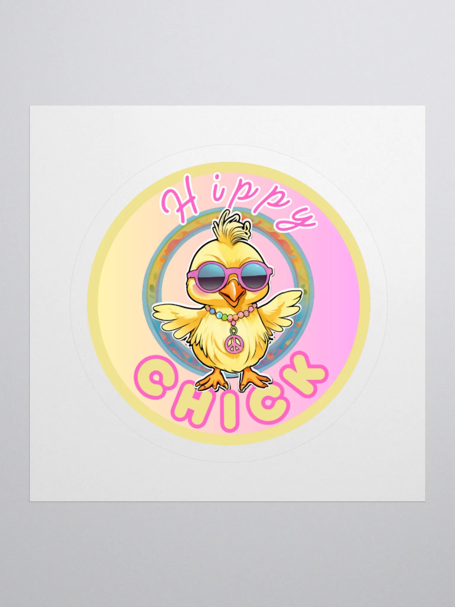 Cute Hippy Chick Easter Sticker product image (2)