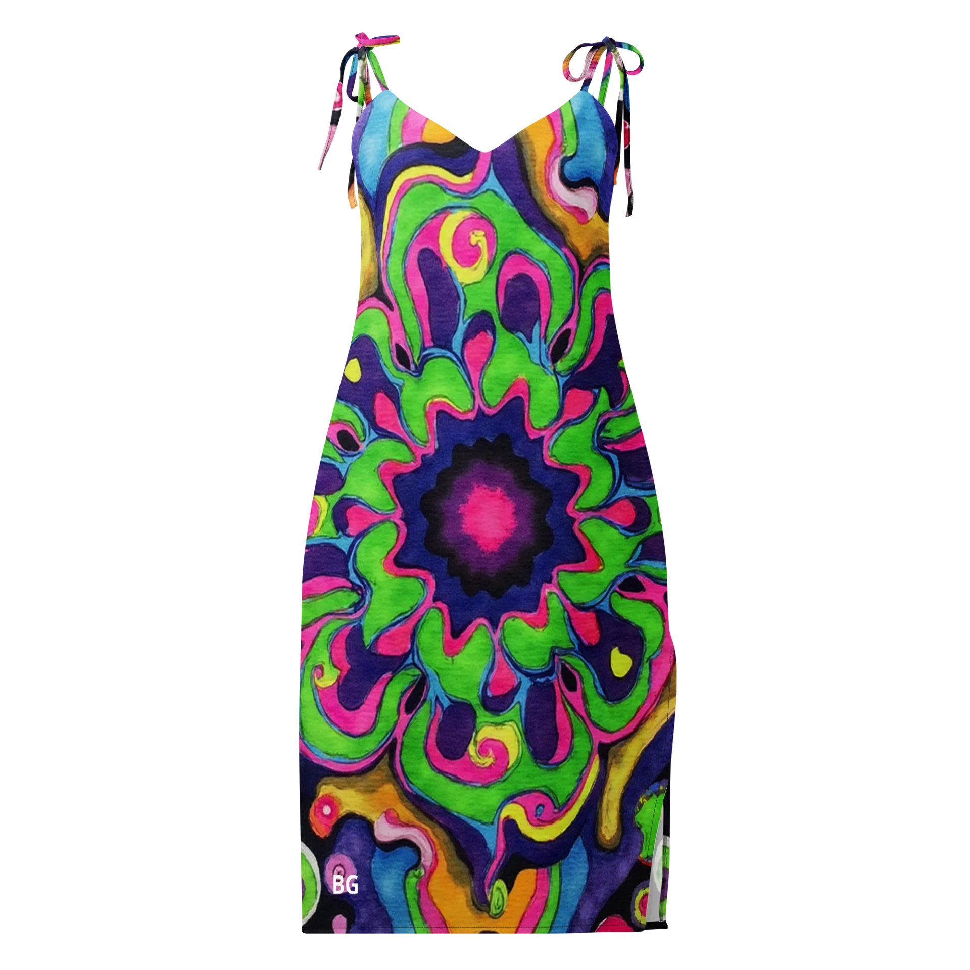 Barry Grady Psycedelic All-Over Slip Dress product image (1)