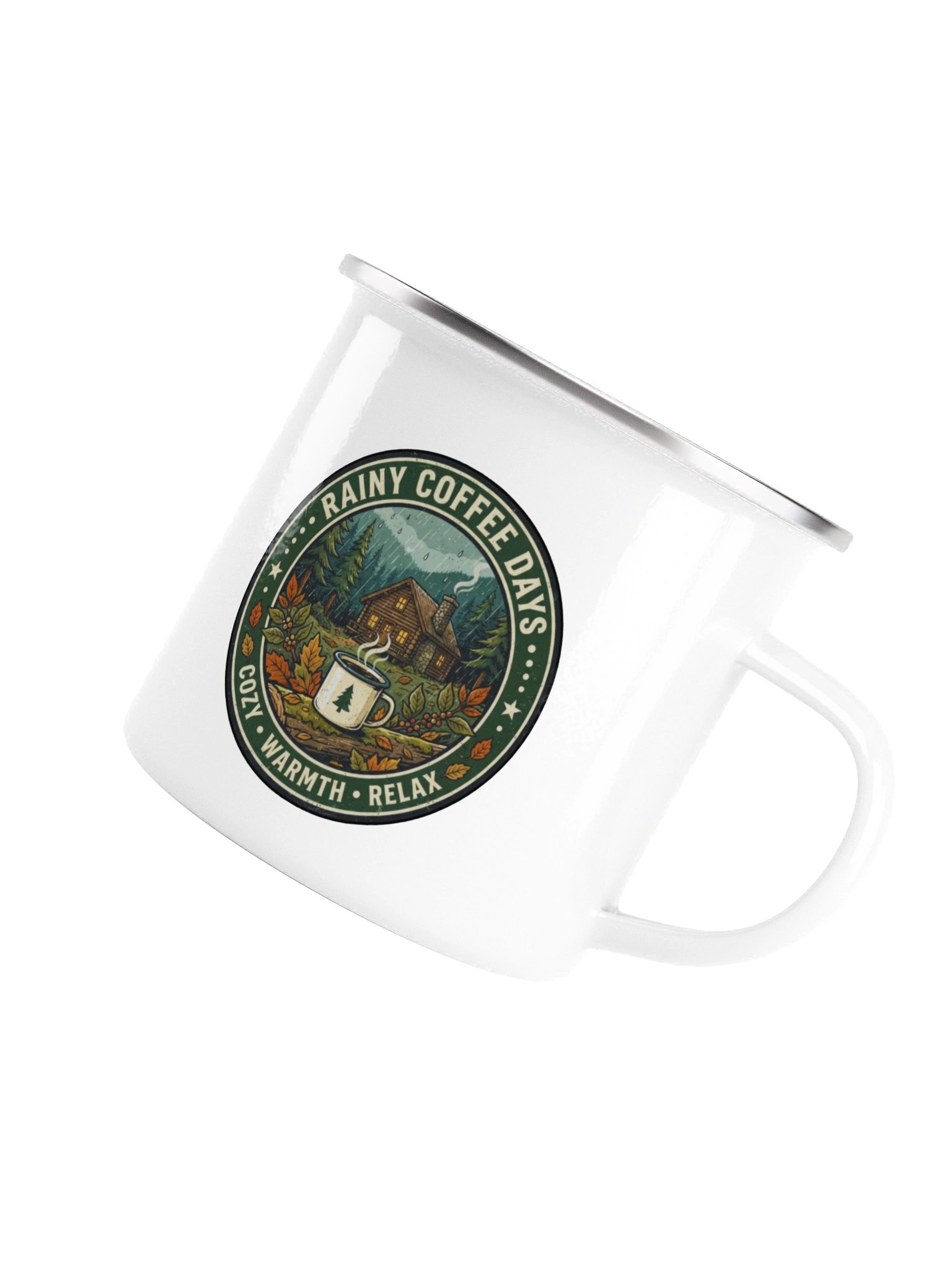 Cozy Cabin Coffee – Vintage Metal Camping Mug product image (5)
