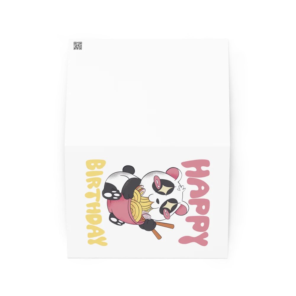 Happy Birthday (Panda Eating Noodles) Birthday Card 5" x 7" product image (2)