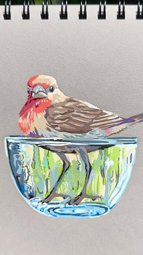 could not resist drawing this goofy cutie who stepped in  a liiiiittle deeper than they were prepared for. thank you @la.bird...
