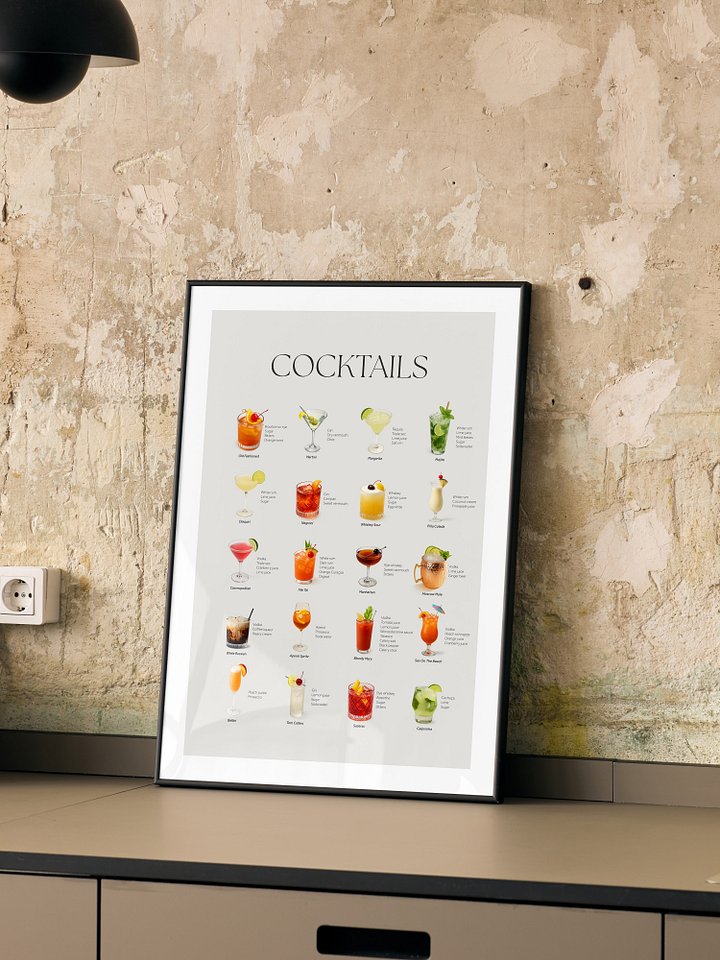 Classic Cocktails Framed Art Print product image (1)
