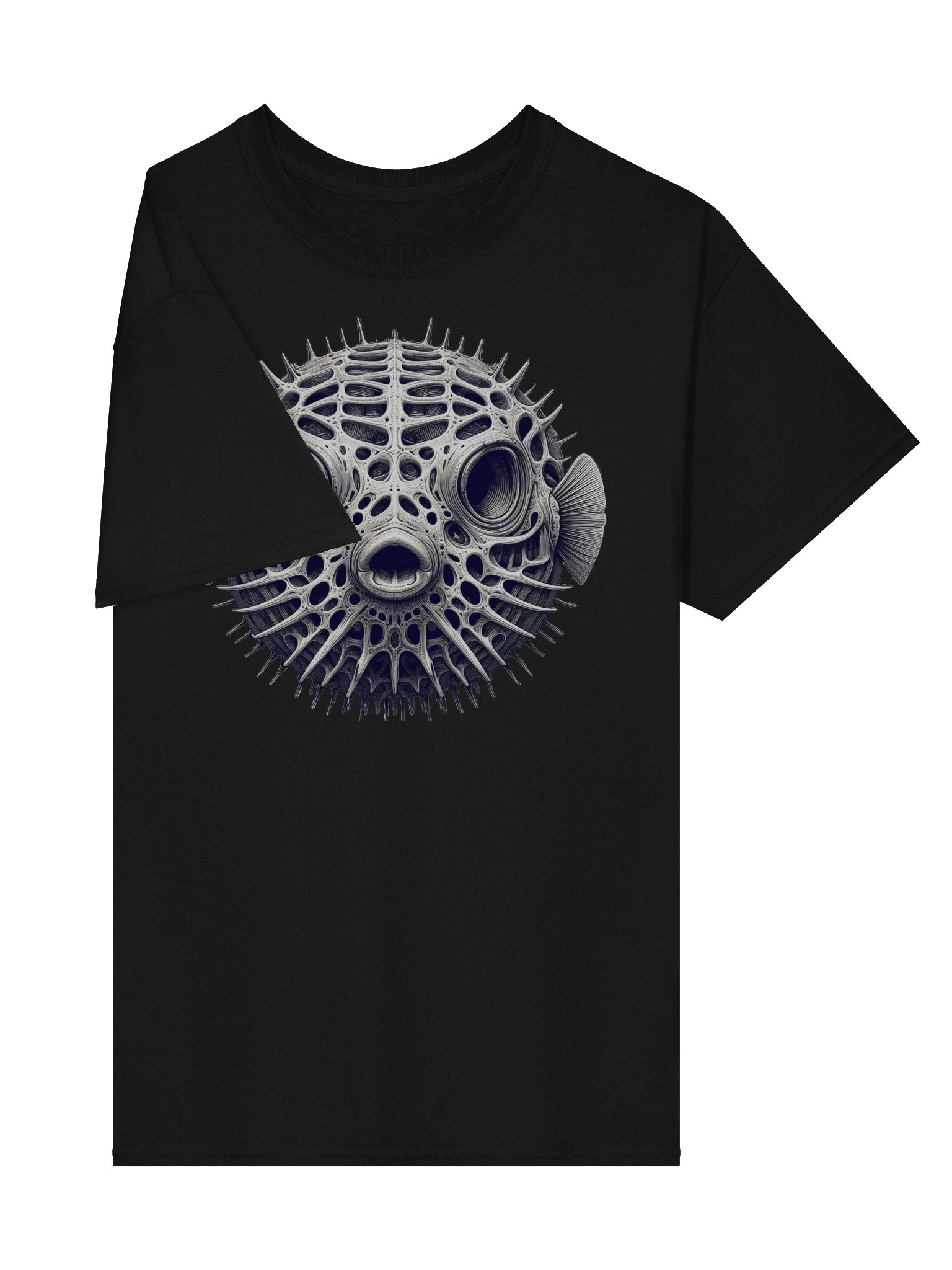 Playful Puffer Skull Shirt – Dark Fantasy Creature Graphic T-Shirt product image (7)