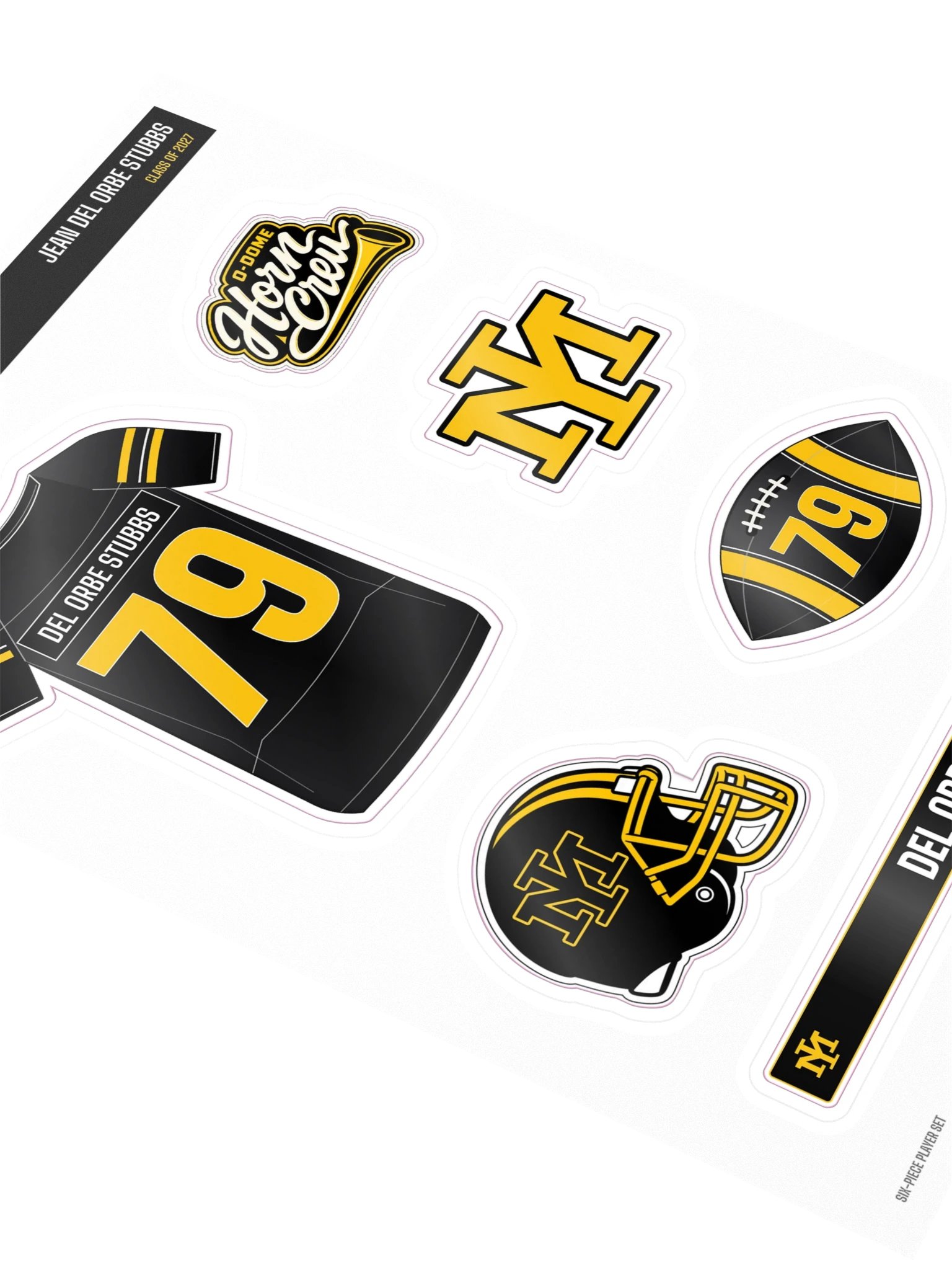 Jean Del Orbe Stubbs #79 — Mustangs Sticker Sheet product image (2)